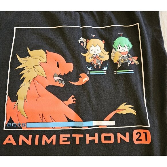 Animethon 21 Sleevless T-Shirt Size XL Black Large Dragon Graphic - Picture 2 of 8